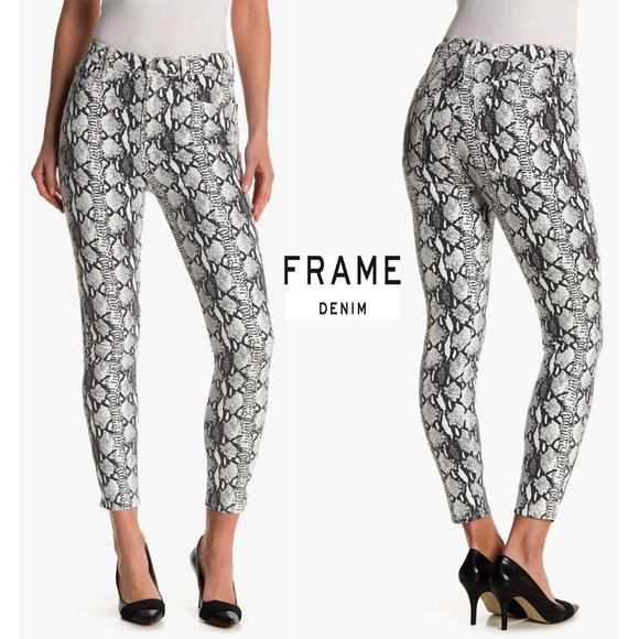 Frame Denim Denim - FRAME DENIM WOMEN NWT ALI HIGH RISE CIGARETTE PYTHON PRINT GRIS MULTI JEAN.SZ 27